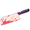 pixel art depicting a bloody cleaver